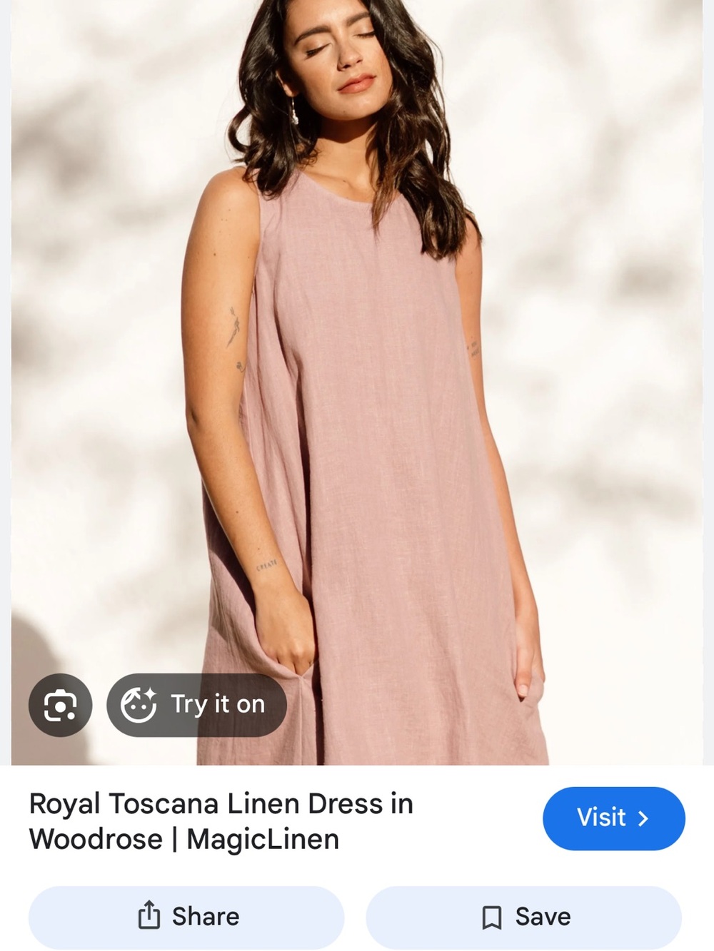 Pink Linen High-Low Dress - Picture 3 of 5